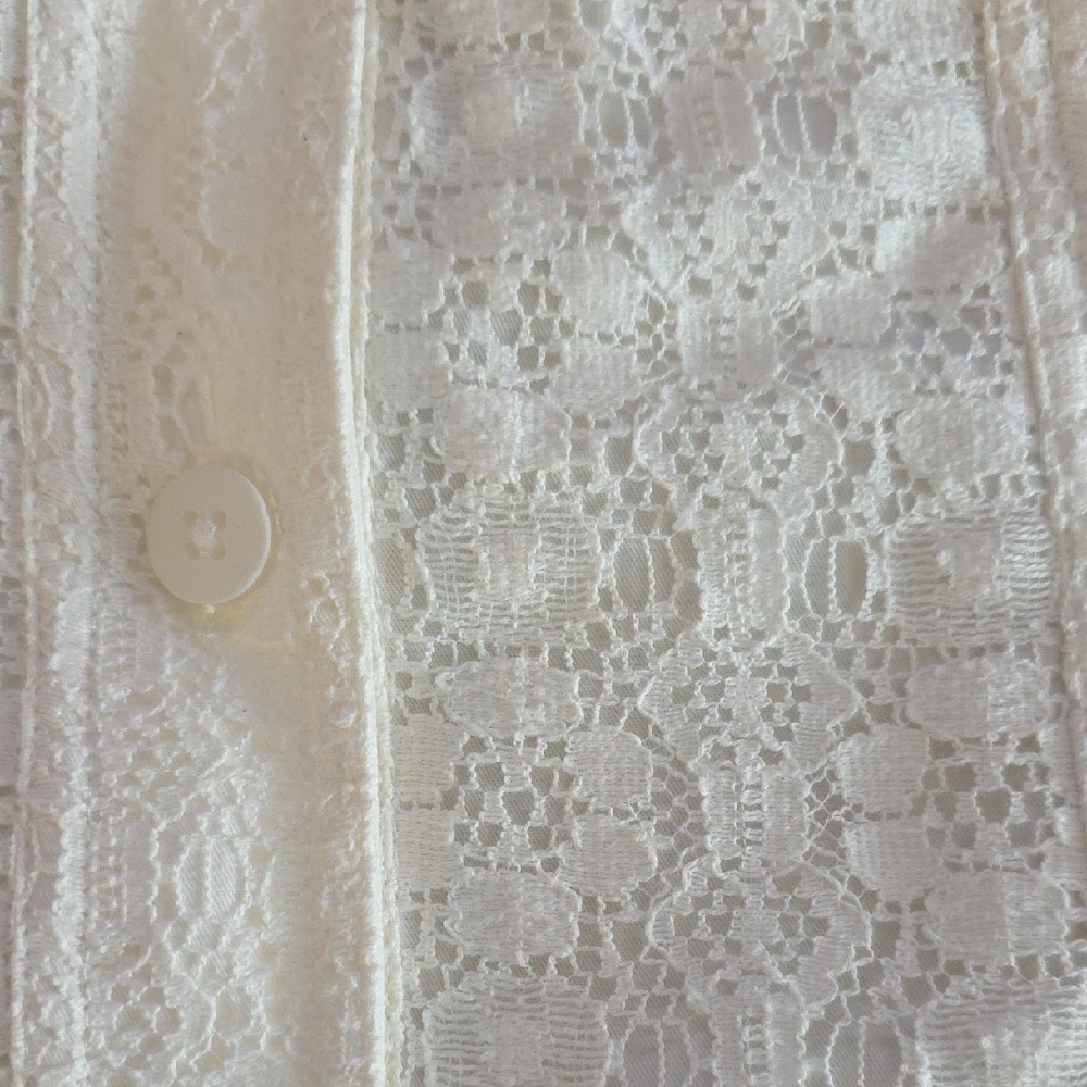Cream Lace Button-Front Jacket - Picture 4 of 4